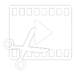 Scissors cutting video icon